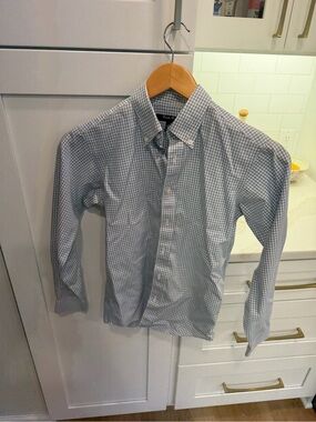 Brooks Brothers Boys' Light Blue Gingham Button-Down Shirt - Size M/Boys 12ish